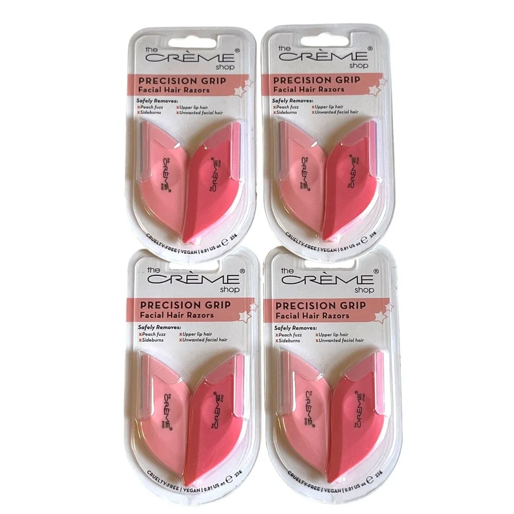The Creme Shop Precision Grip Facial Hair Razors 4 Packs of 2 Dermaplaning Tools